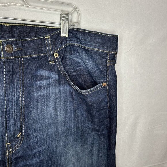 Levi's 505 Regular Fit Straight Leg Blue Denim High-Rise Jeans Size 40x30 - Picture 4 of 9